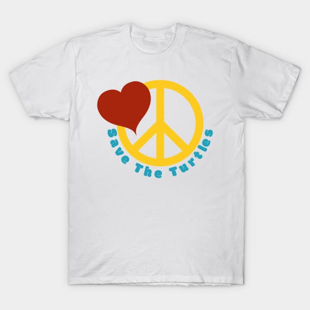 Love Peace Sign Save the Turtles Graphic Sticker Mug Vsco Girl Presents T-Shirt by gillys
